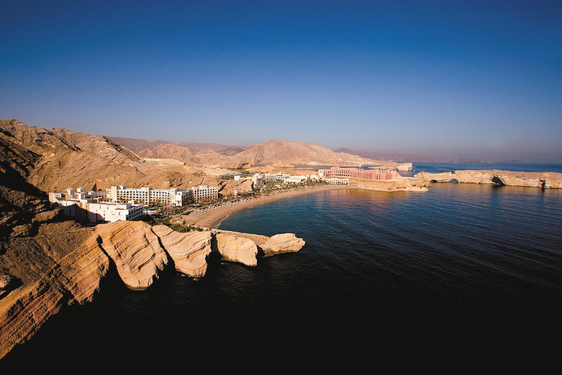 Aerial view of Shangri-La Barr Al Jissah Resort and Spa.