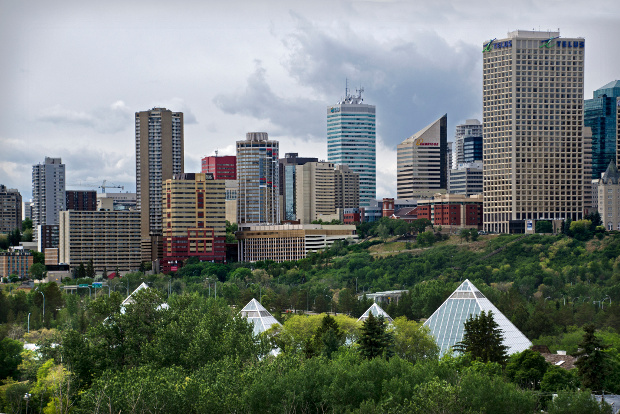 The Edmonton city skyline.