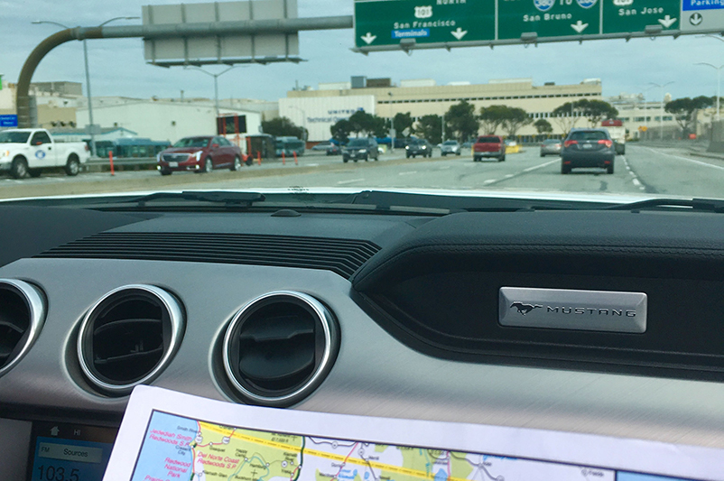 Driving from San Francisco to Big Sur.