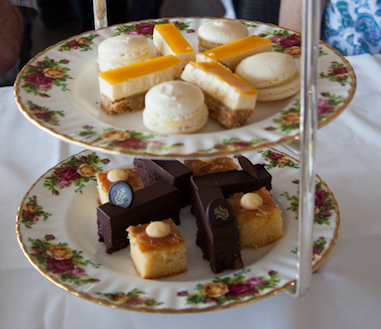 A plate of high tea food from Gunner's Barracks