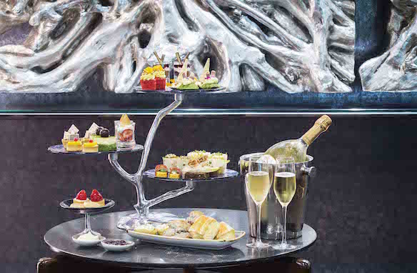A high tea setting at the InterContinental