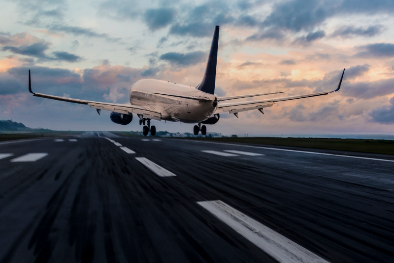 An airplane taking off