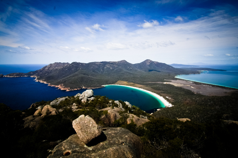 Aerial view of Wineglass Bay