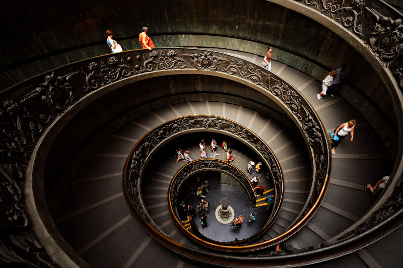 Helicoid staircase in the Vatican Museum