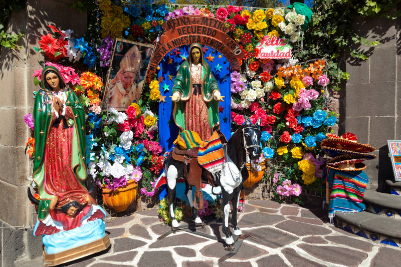 A colourful Christmas shrine in Mexico.