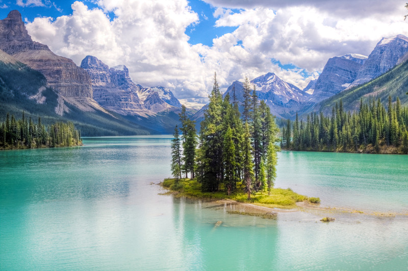 Spirit Island in Maligne Lake, Jasper National Park, Canada