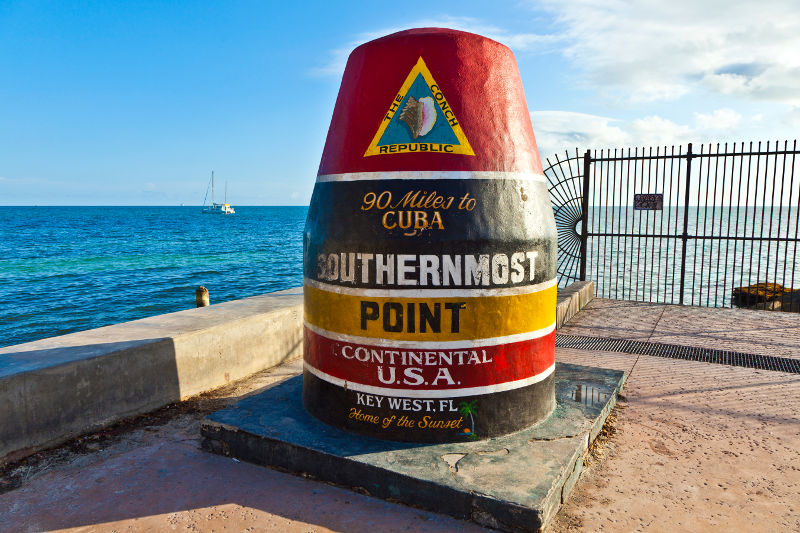 The buoy at Key West, Florida Keys, USA