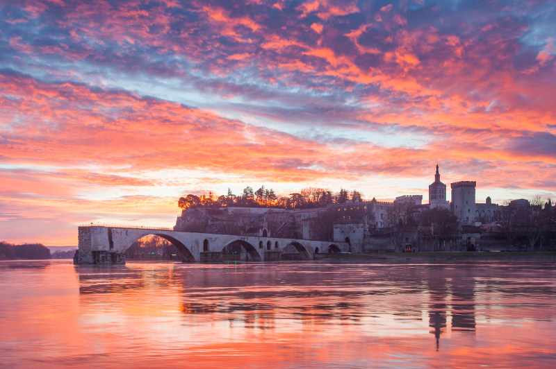 view of Avignon from river