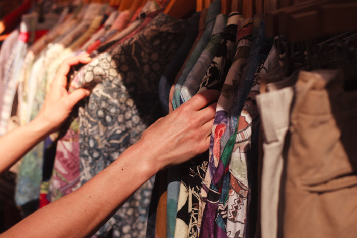 rack of vintage clothes london