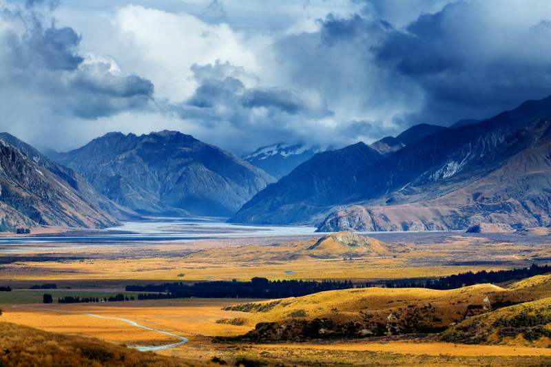 Rangitata Valley and Mount Sunday, New Zealand