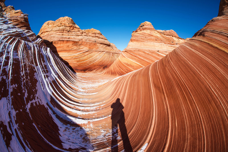 Silhouette of photographer in the Wave, Arizona