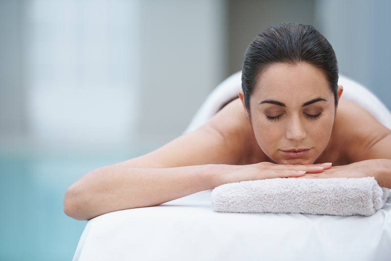 Woman at a day spa
