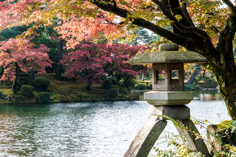 Japanese lantern in a garden