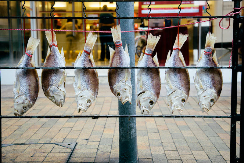 Dried fish at seafood market