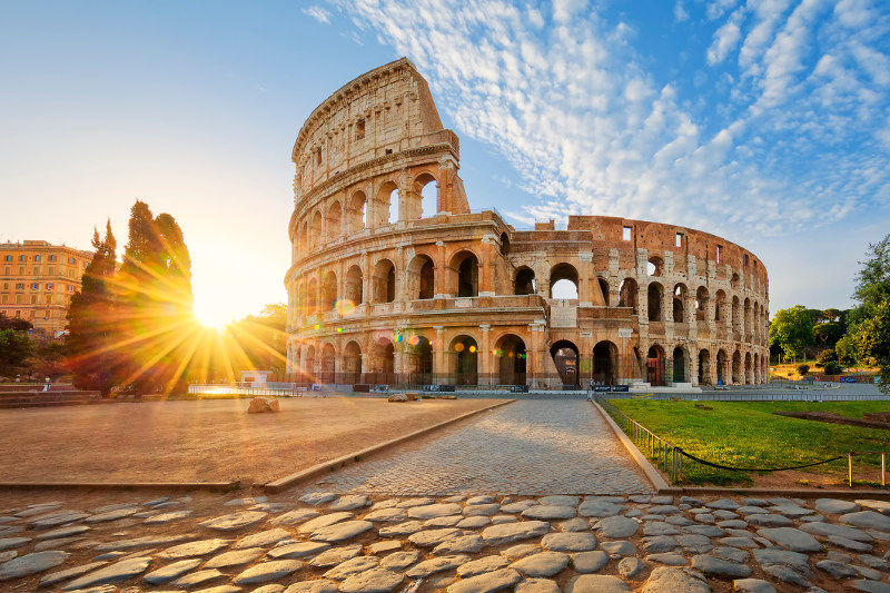 colosseum rome sunrise