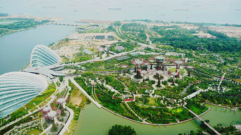 gardens by the bay singapore aerial view
