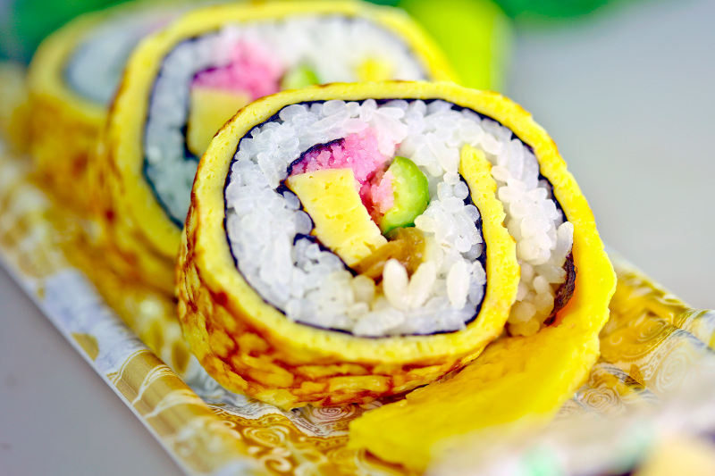 Close up of sushi roll