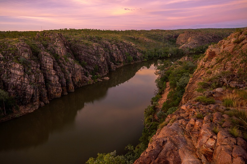 Sunset View of Katherine Gorge From Barrawei Lookout in Nitmiluk National Park.