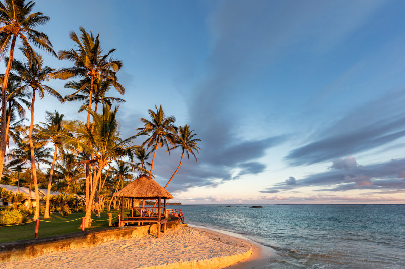Beach of Viti Levu, Fiji at sunset