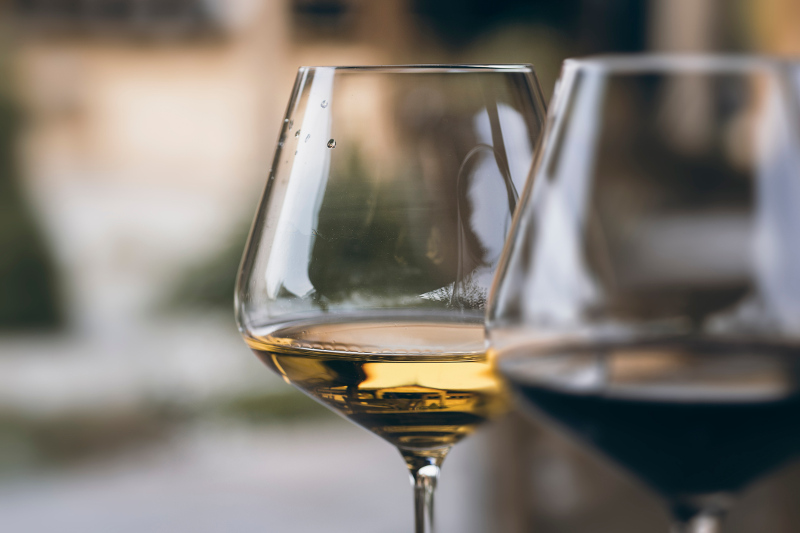 two glasses of wine