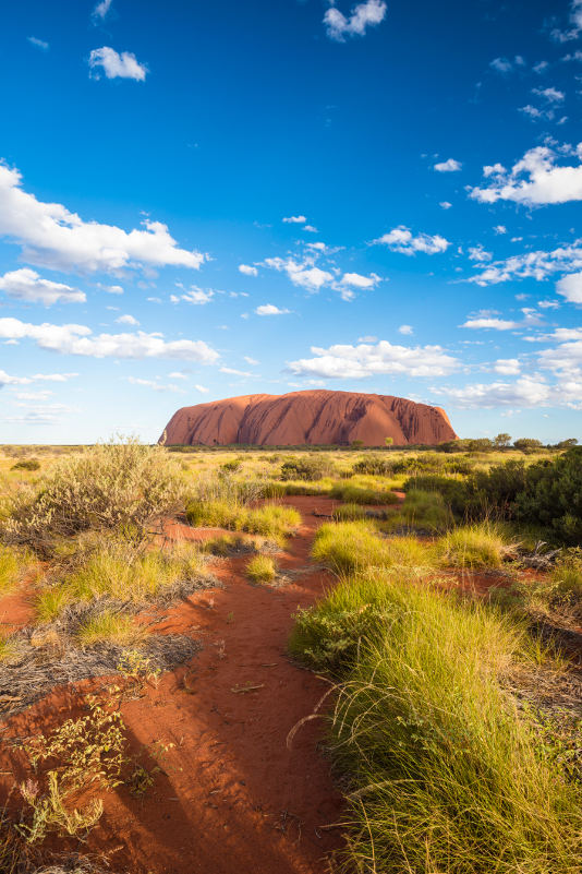 uluru with path in foreground