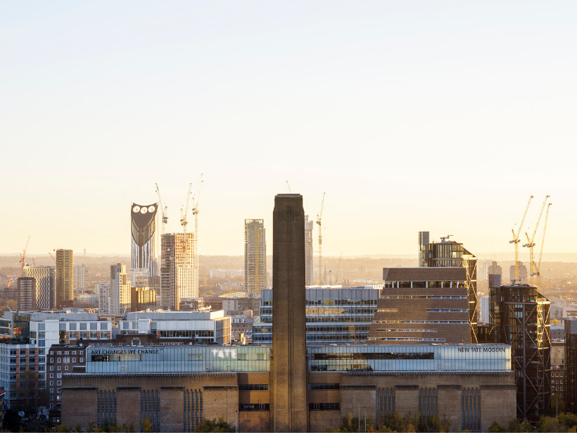 tate modern building at sunset