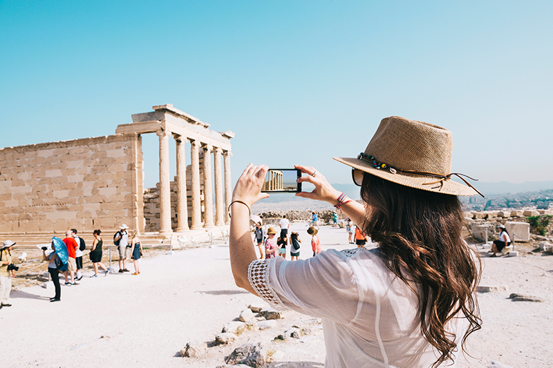 Taking a photo of the Acropolis