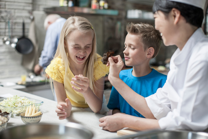 Kids at cooking class