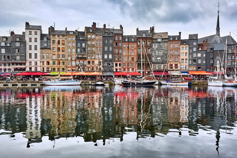The old harbour in Honfleur, France.