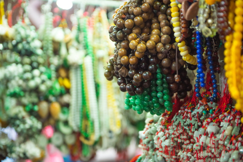 Jade at market in Hong Kong