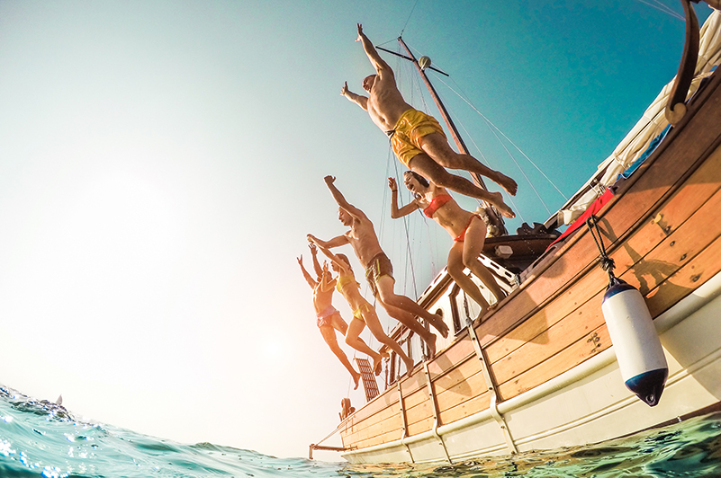 Group sailing in Croatia