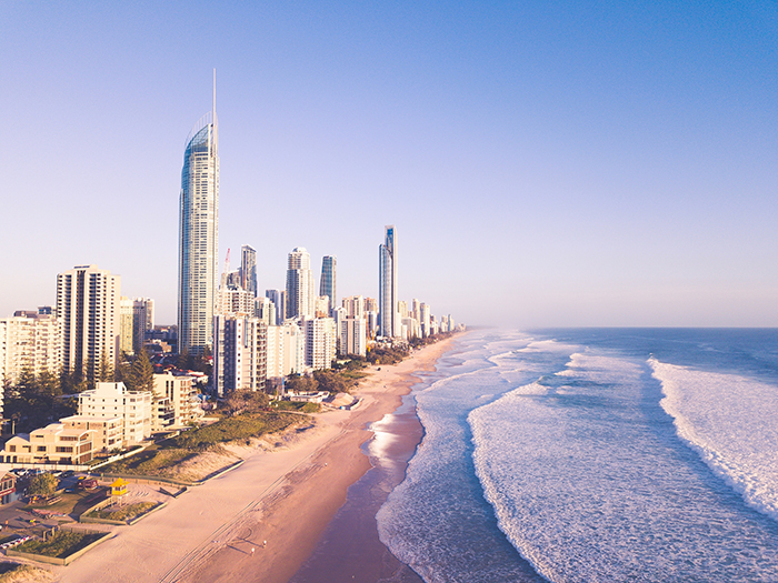 gold coast skyline at sunrise