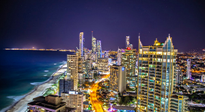 Surfers Paradise - Gold Coast beach city views night