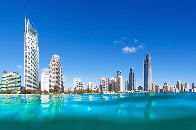 Gold Coast skyscrapers by the water