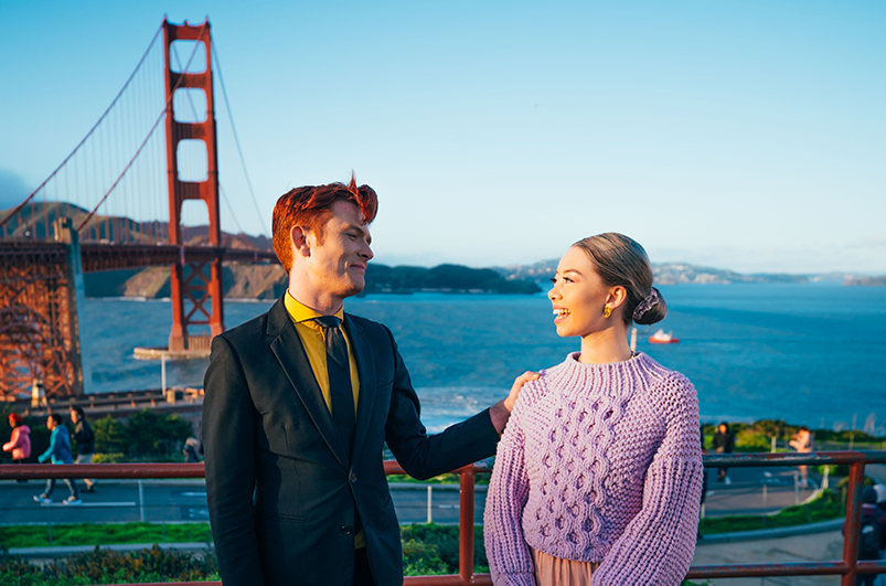 Golden Gate Bridge at sunset, San Francisco.