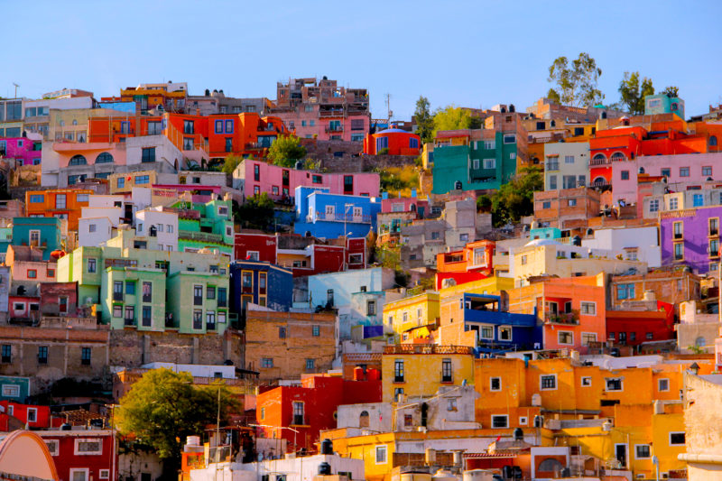 Colourful buildings in Guanajuato, Mexico.