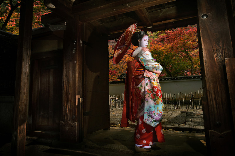 A geisha in Kyoto.