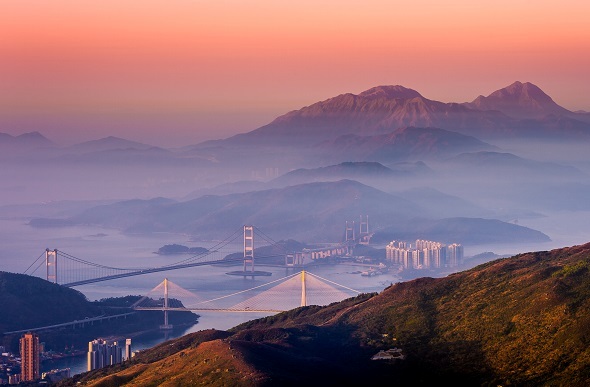 lantau peak sunrise hong kong