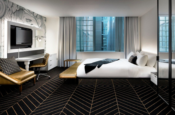 A fox throw in a room in the W Hotel Montreal