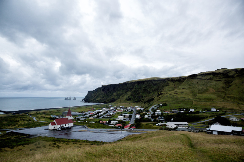 vik iceland town from above