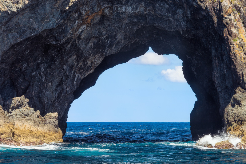 The Hole in the Rock natural landmark in the Bay of Islands