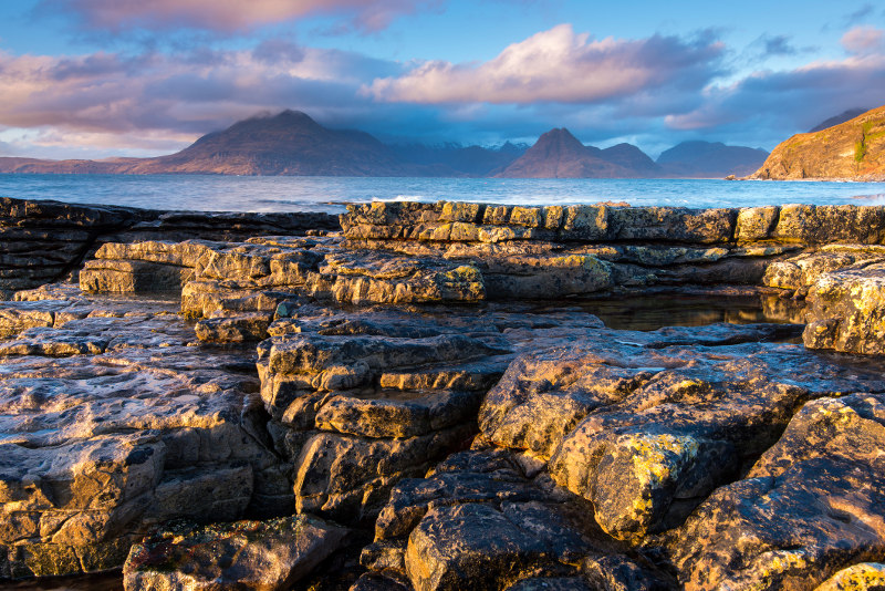 Elgol bay looking to the Isle of Skye mountains