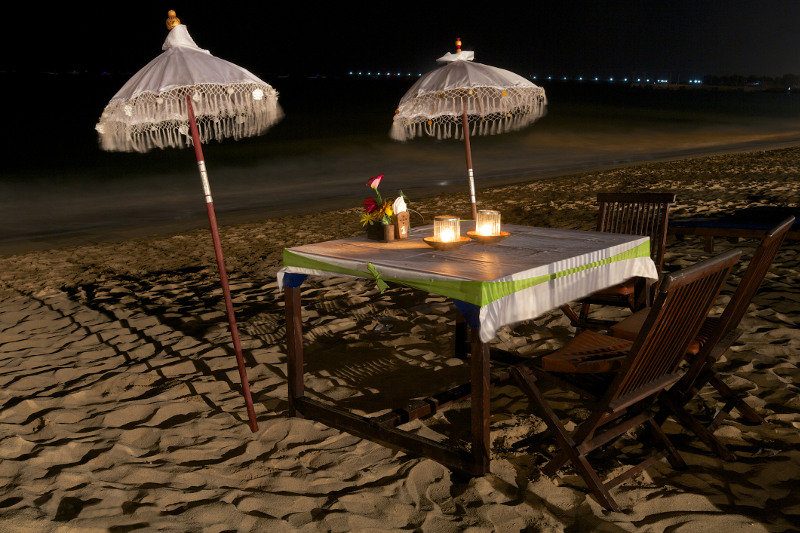 Dinner on the beach in Jimbaran Bay