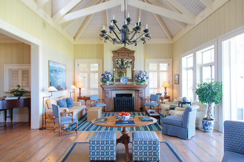 The lobby area of the Lodge at Kauri Cliffs