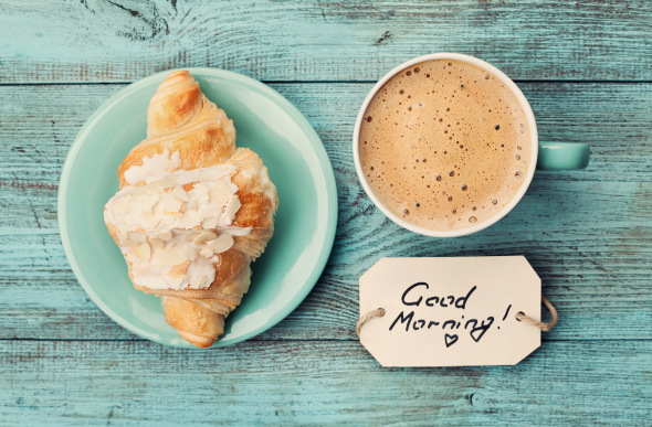 Coffee and a croissant.