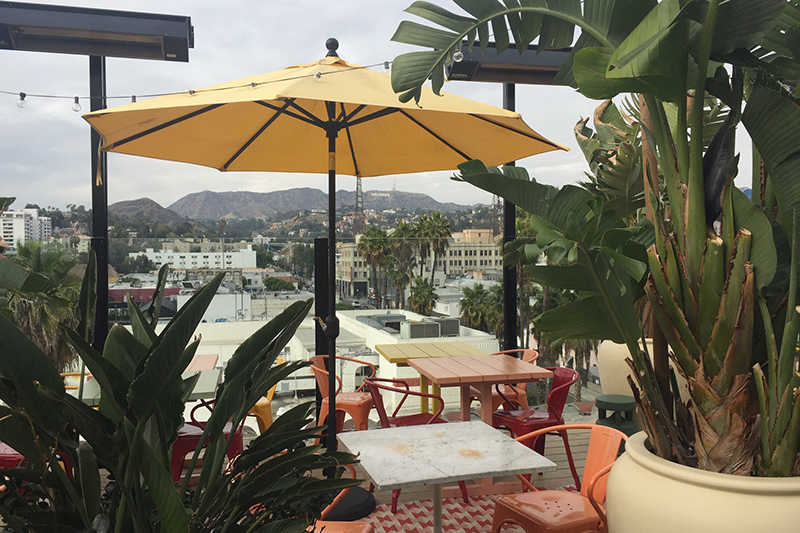 Rooftop restaurant at Mama Shelter Los Angeles