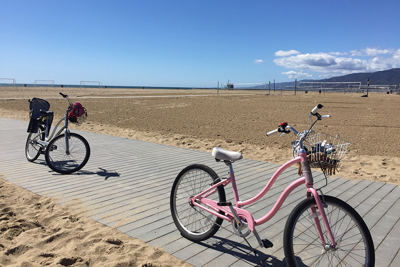 Cycling Santa Monica boardwalk