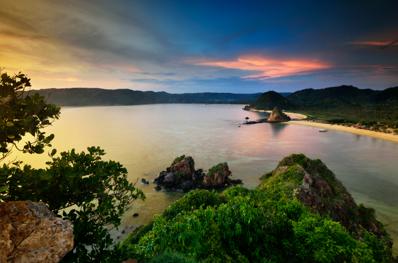 Beautiful panoramas over Lombok bays.