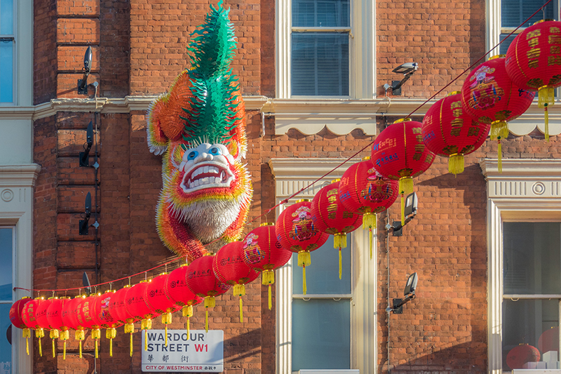A Chinese New Year decoration in London's Chinatown