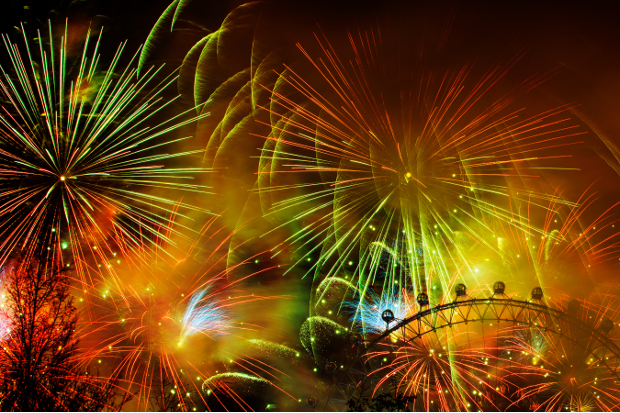 Fireworks going off in the sky